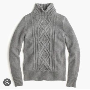 J. CREW Cambridge Cozy Cable Sweater - Size Small - Grey